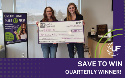 Auburn member wins big with Save to Win CD!